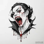 A neo-traditional tattoo of a vampire’s bite… — эскиз тату (№1750428399_0, 20.06.2025 14:06) — Tatufoto.com