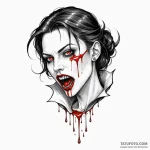A neo-traditional tattoo of a vampire’s bite… — эскиз тату (№1750428399_1, 20.06.2025 14:06) — Tatufoto.com