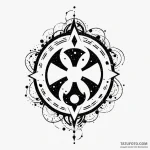 Trash polka style tattoo combining the symbol… — эскиз тату (№1750428481_0, 20.06.2025 14:08) — Tatufoto.com