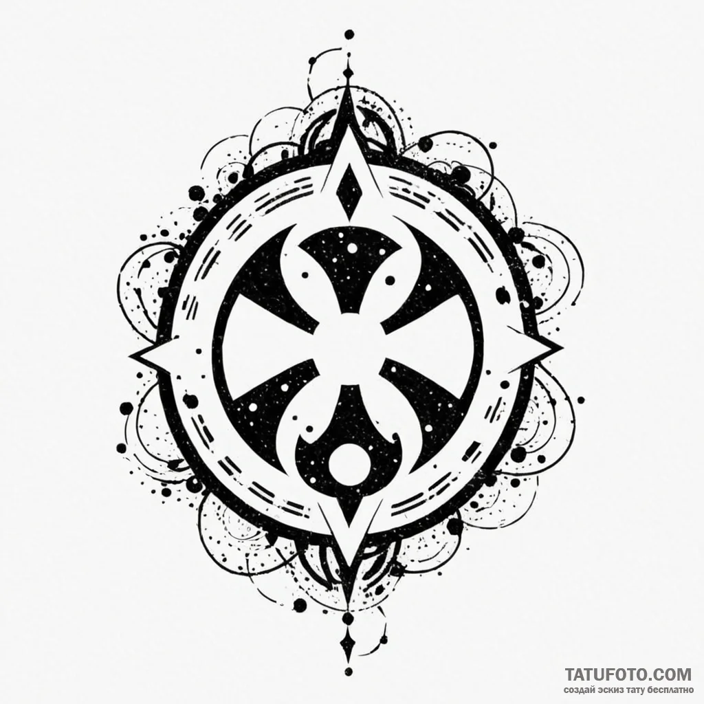 Trash polka style tattoo combining the symbol... - эскиз тату (№1750428481_0, 20.06.2025 14:08) — Tatufoto.com