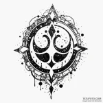 Trash polka style tattoo combining the symbol… — эскиз тату (№1750428481_1, 20.06.2025 14:08) — Tatufoto.com