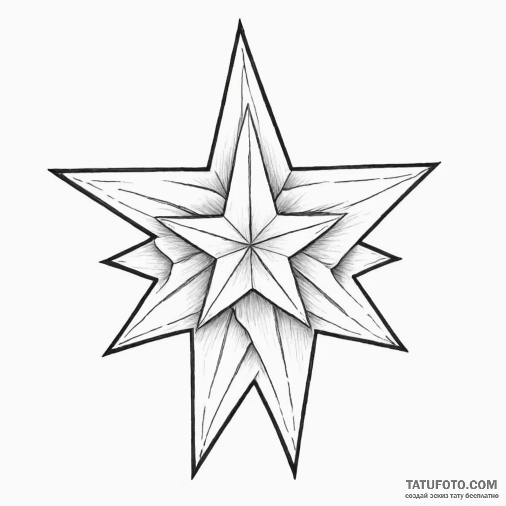Five-pointed star - эскиз тату (№1750429391_0, 20.06.2025 14:23) — Tatufoto.com