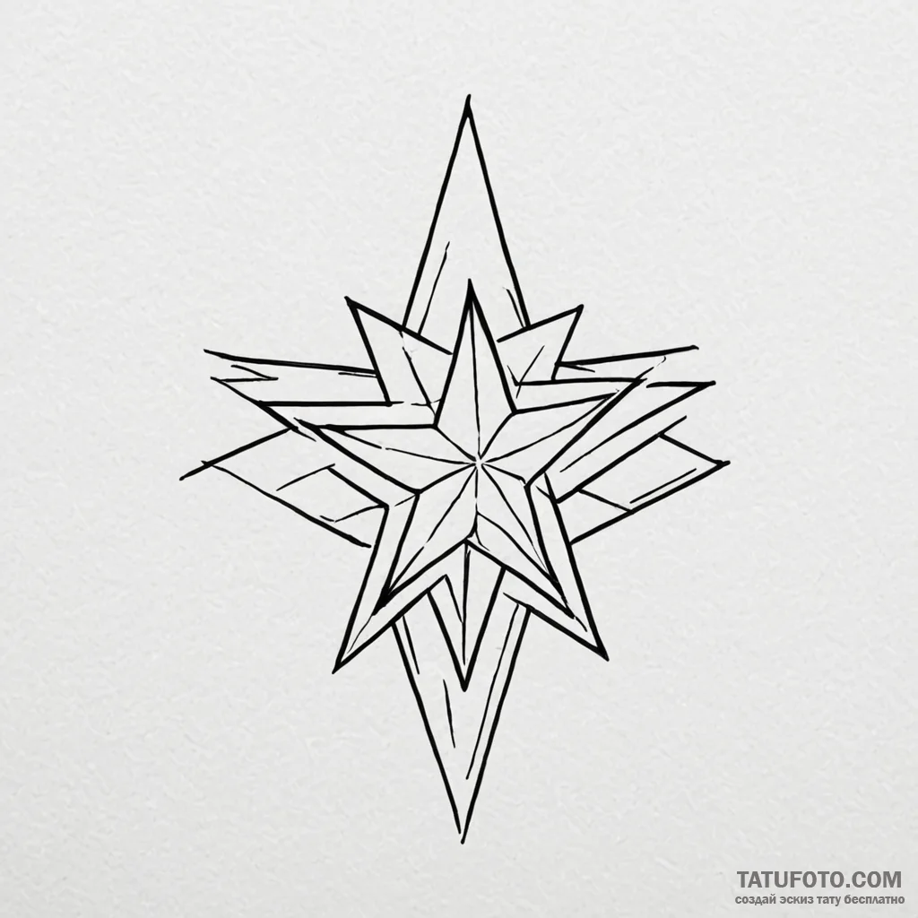 Five-pointed star - эскиз тату (№1750429391_1, 20.06.2025 14:23) — Tatufoto.com
