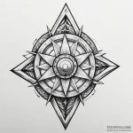 A neo-traditional design of the shuriken-like… — эскиз тату (№1750429477_0, 20.06.2025 14:24) — Tatufoto.com