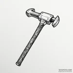 A linework tattoo of the iconic hammer from o… — эскиз тату (№1750430309_0, 20.06.2025 14:38) — Tatufoto.com