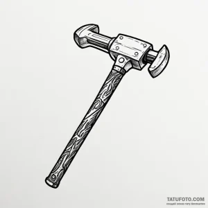 A linework tattoo of the iconic hammer from o... - эскиз тату (№1750430309_0, 20.06.2025 14:38) — Tatufoto.com