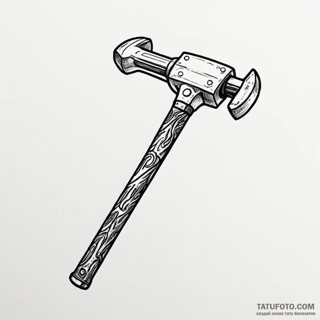 A linework tattoo of the iconic hammer from o... - эскиз тату (№1750430309_0, 20.06.2025 14:38) — Tatufoto.com