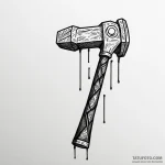 A linework tattoo of the iconic hammer from o… — эскиз тату (№1750430309_1, 20.06.2025 14:38) — Tatufoto.com