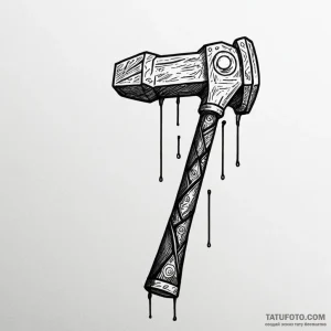 A linework tattoo of the iconic hammer from o... - эскиз тату (№1750430309_1, 20.06.2025 14:38) — Tatufoto.com
