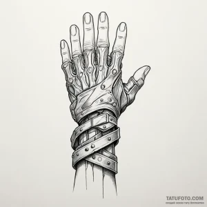 120. a sketch of the self-destruct wrist gaun... - эскиз тату (№1750430397_0, 20.06.2025 14:39) — Tatufoto.com