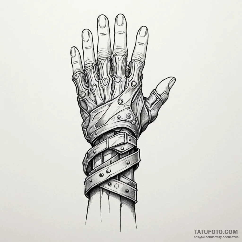 120. a sketch of the self-destruct wrist gaun... - эскиз тату (№1750430397_0, 20.06.2025 14:39) — Tatufoto.com