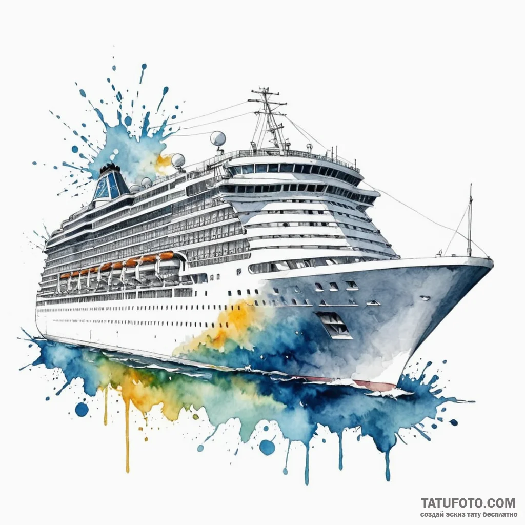A watercolor splash art of the fhloston parad... - эскиз тату (№1750431059_0, 20.06.2025 14:50) — Tatufoto.com