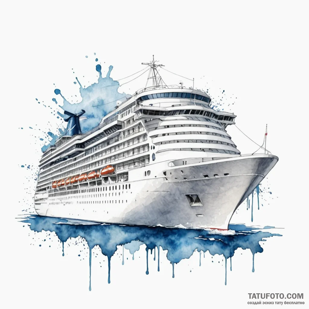 A watercolor splash art of the fhloston parad... - эскиз тату (№1750431059_1, 20.06.2025 14:50) — Tatufoto.com