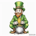 A sketch of a leprechaun with his pot of gold… — эскиз тату (№1750431141_1, 20.06.2025 14:52) — Tatufoto.com