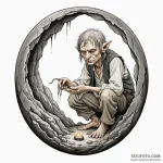 A neo-traditional tattoo of bilbo baggins fin… — эскиз тату (№1750431222_0, 20.06.2025 14:53) — Tatufoto.com