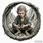 A neo-traditional tattoo of bilbo baggins fin… — эскиз тату (№1750431222_1, 20.06.2025 14:53) — Tatufoto.com