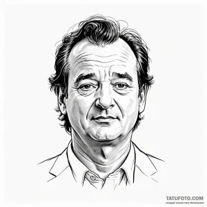 A neo-traditional portrait of bill murray fro... - эскиз тату (№1750431302_0, 20.06.2025 14:55) — Tatufoto.com