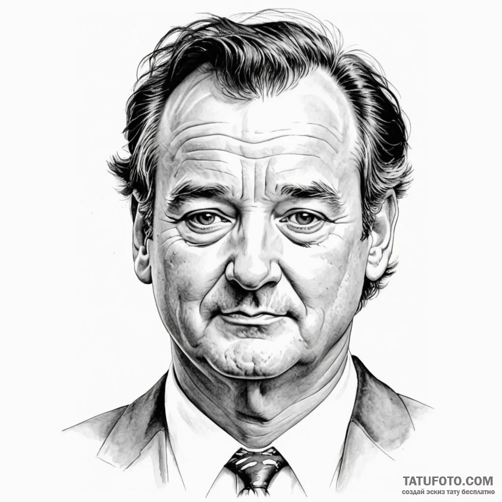 A neo-traditional portrait of bill murray fro... - эскиз тату (№1750431302_1, 20.06.2025 14:55) — Tatufoto.com