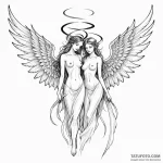 Angel and demon — эскиз тату (№1750431953_0, 20.06.2025 15:05) — Tatufoto.com