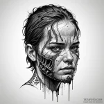 A trash polka tattoo of a clicker from the la… — эскиз тату (№1750432120_0, 20.06.2025 15:08) — Tatufoto.com