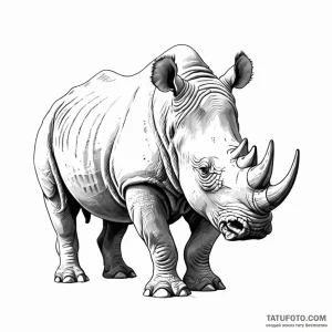 Rhinoceros - эскиз тату (№1750432202_0, 20.06.2025 15:10) — Tatufoto.com