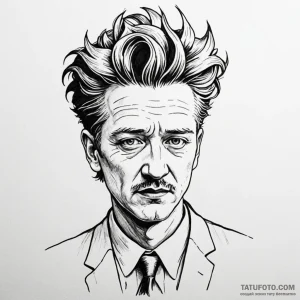 A linework tattoo of the "strange man" from e... - эскиз тату (№1750432935_0, 20.06.2025 15:22) — Tatufoto.com