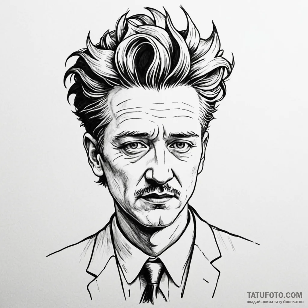 A linework tattoo of the "strange man" from e... - эскиз тату (№1750432935_0, 20.06.2025 15:22) — Tatufoto.com