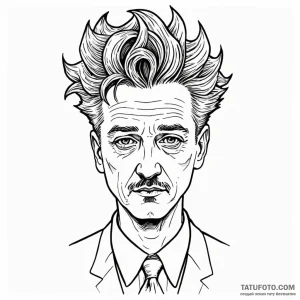 A linework tattoo of the "strange man" from e... - эскиз тату (№1750432935_1, 20.06.2025 15:22) — Tatufoto.com