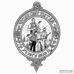 A linework tattoo of the winchester pub sign… — эскиз тату (№1750433757_1, 20.06.2025 15:35) — Tatufoto.com