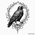 A linework tattoo of a raven, inspired by edg… — эскиз тату (№1750433837_0, 20.06.2025 15:37) — Tatufoto.com