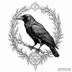 A linework tattoo of a raven, inspired by edg… — эскиз тату (№1750433837_1, 20.06.2025 15:37) — Tatufoto.com