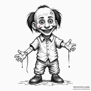A sketch of jigsaw's puppet, billy, "i want t... - эскиз тату (№1750434008_0, 20.06.2025 15:40) — Tatufoto.com