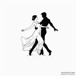 A linework tattoo of the «dancing» scene with… — эскиз тату (№1750434676_0, 20.06.2025 15:51) — Tatufoto.com