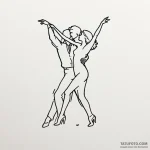 A linework tattoo of the «dancing» scene with… — эскиз тату (№1750434676_1, 20.06.2025 15:51) — Tatufoto.com
