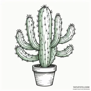 Cactus - эскиз тату (№1750434921_1, 20.06.2025 15:55) — Tatufoto.com