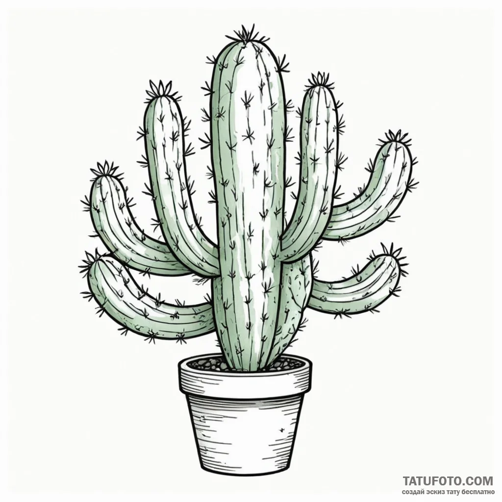 Cactus - эскиз тату (№1750434921_1, 20.06.2025 15:55) — Tatufoto.com
