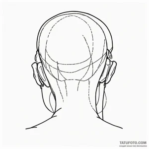 A sketch of the back of neo's head with the c... - эскиз тату (№1750435004_0, 20.06.2025 15:56) — Tatufoto.com
