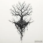 A watercolor sketch of the upside down, with… — эскиз тату (№1750439282_0, 20.06.2025 17:08) — Tatufoto.com