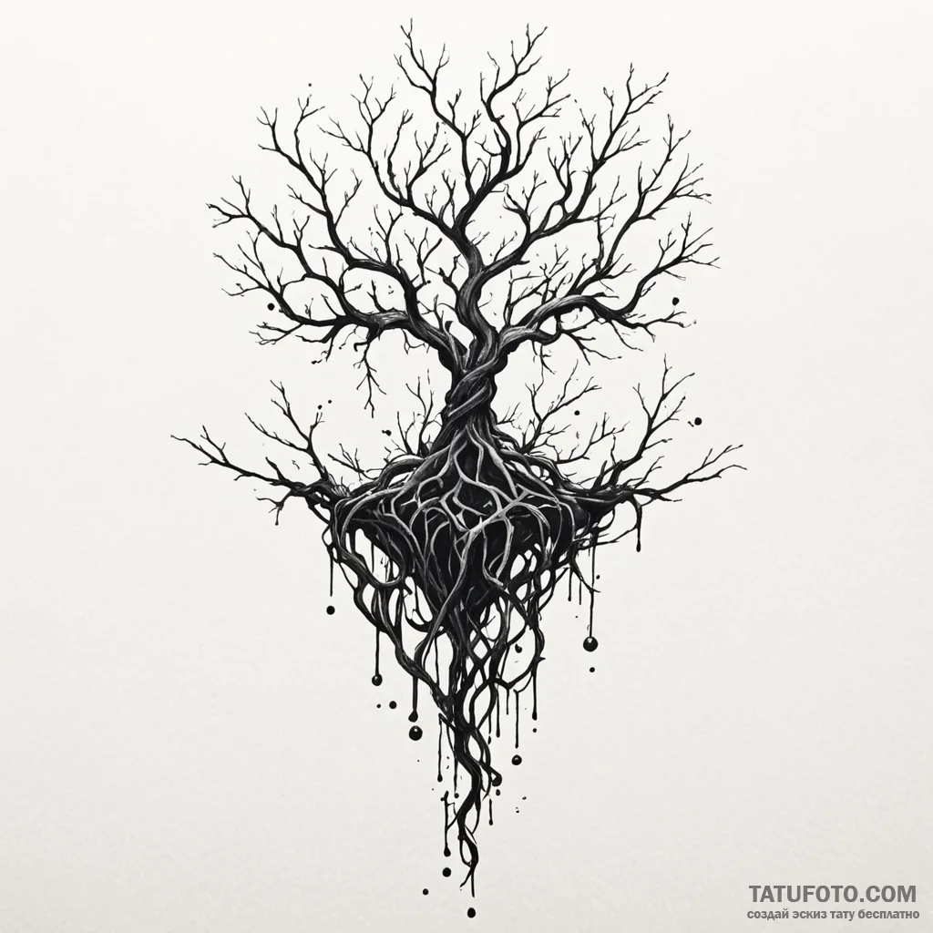 A watercolor sketch of the upside down, with... - эскиз тату (№1750439282_0, 20.06.2025 17:08) — Tatufoto.com