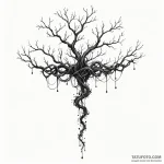 A watercolor sketch of the upside down, with… — эскиз тату (№1750439282_1, 20.06.2025 17:08) — Tatufoto.com