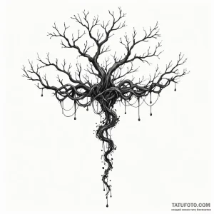 A watercolor sketch of the upside down, with... - эскиз тату (№1750439282_1, 20.06.2025 17:08) — Tatufoto.com