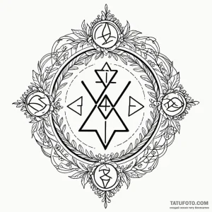 A linework design of the strange swedish rune... - эскиз тату (№1750439362_0, 20.06.2025 17:09) — Tatufoto.com