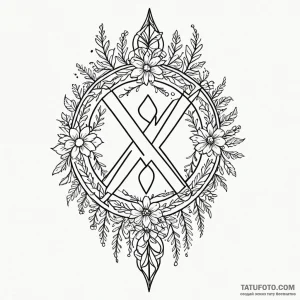 A linework design of the strange swedish rune... - эскиз тату (№1750439362_1, 20.06.2025 17:09) — Tatufoto.com