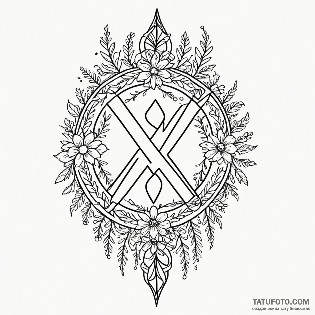 A linework design of the strange swedish rune... - эскиз тату (№1750439362_1, 20.06.2025 17:09) — Tatufoto.com