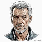 Graphic novel style portrait of a grizzled, o… — эскиз тату (№1750439441_1, 20.06.2025 17:10) — Tatufoto.com