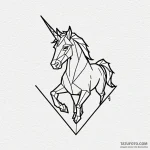 Linework tattoo design of the origami unicorn… — эскиз тату (№1750440082_0, 20.06.2025 17:21) — Tatufoto.com