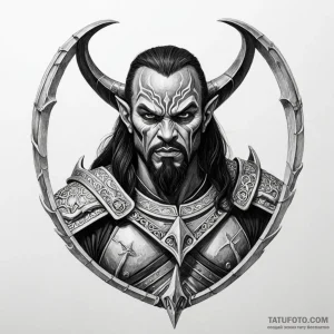 A neo-traditional portrait of a klingon warri... - эскиз тату (№1750440246_1, 20.06.2025 17:24) — Tatufoto.com