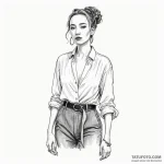 A neo-traditional tattoo of villanelle from k… — эскиз тату (№1750441054_1, 20.06.2025 17:37) — Tatufoto.com