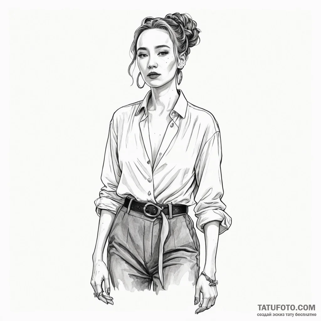 A neo-traditional tattoo of villanelle from k... - эскиз тату (№1750441054_1, 20.06.2025 17:37) — Tatufoto.com