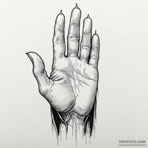 A linework tattoo of the white hand of saruma... - эскиз тату (№1750441134_0, 20.06.2025 17:38) — Tatufoto.com